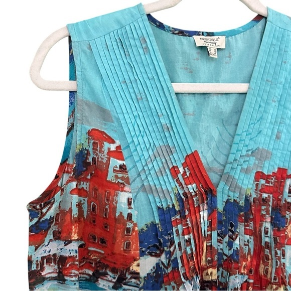 ORIENTQUE Australia‎ Womens Retro Boat Print Crinkle Cotton Dress Size Small - Picture 6 of 16